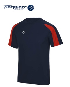 Tempest Lightweight Navy Red Mens Training Shirt